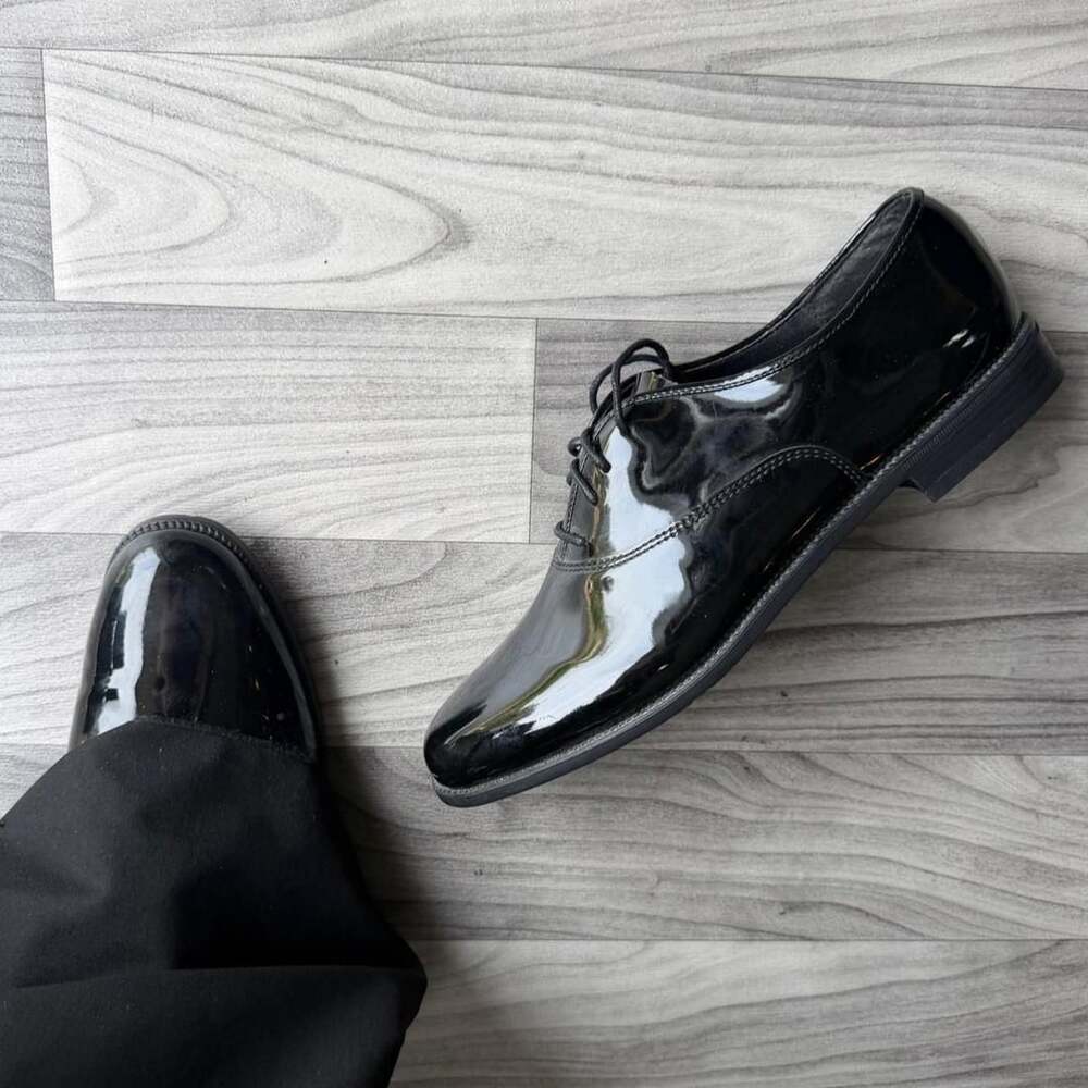 Barclay Oxford Shoes Size 11 M Black Patent Leather Dress Formal